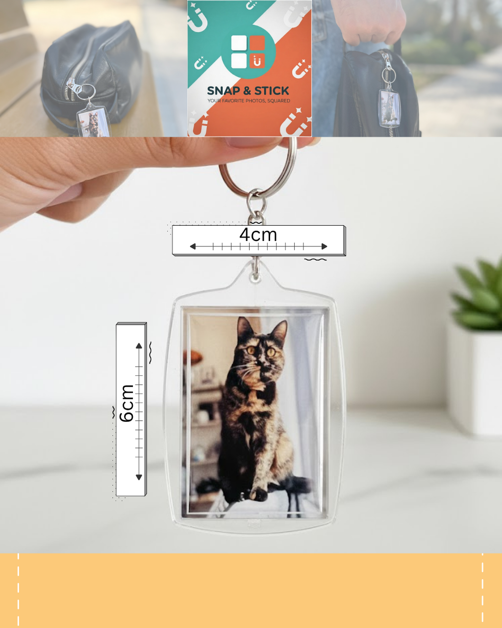 Acrylic Photo Keychain (Snap-In Frame)